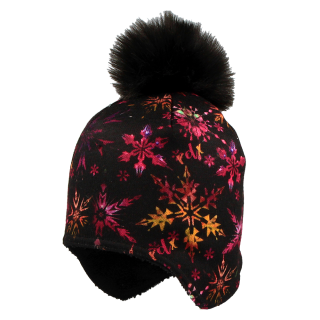 Dívčí čepice na uši s bambulí Vločky RDX