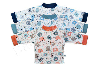 Bavlněný oboustranný kabátek Medvídek Modrý Baby Service