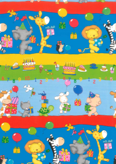 Balící papír zvířata s dárky 2 x 0,70 m