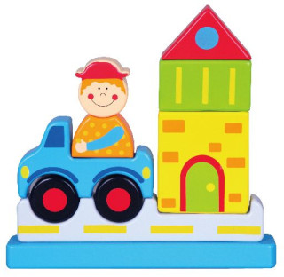 Dřevěná magnetická skládačka - dům