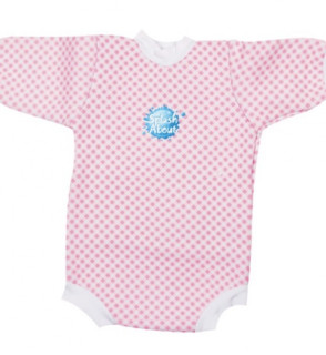 Baby neoprén - body - růžová kostka