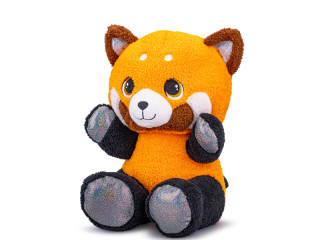 Panda červená plyšová 24 cm sedící 0 m+