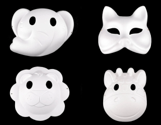 Karnevalová maska - škraboška k domalování zvířátka