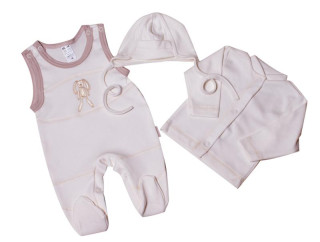 Souprava do porodnice 3 dílná Králíček MKcool Smetanová