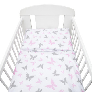 2-dílné ložní povlečení New Baby 90/120 cm bílé motýli