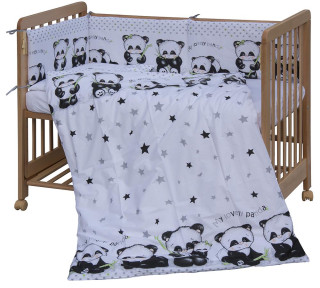 Dětské povlečení 6dílné Scarlett Panda - 100 x 135 cm