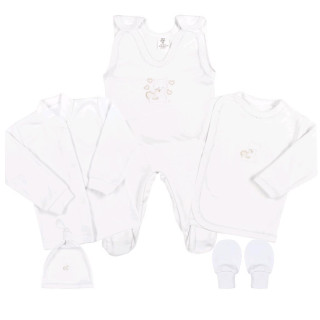 4-dílná soupravička 100% bavlna vel. 62 Bílá 