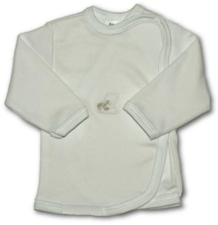 Kojenecká košilka zavinovací vel. 62 VYŠÍVANÁ (BÍLÁ) 