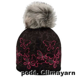Dívčí funkční čepice s bambulí Climayarn Motýli RDX