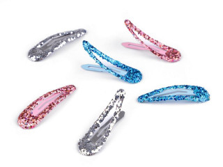 Sponky do vlasů pukačka s glitry 6 ks