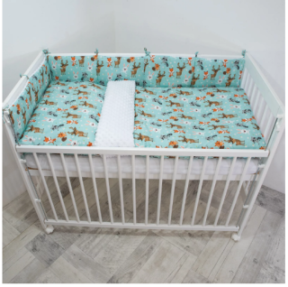 5 dílná sada do postýlky Minky Forest 100 x 135 cm Esito - bílá 