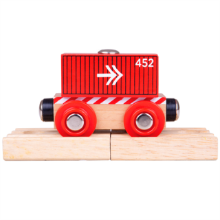 Vagón červený kontejner Bigjigs Rail