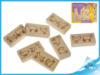 Domino dřevěné zvířátka 12ks 12m+