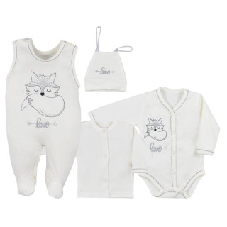 4-dílná kojenecká souprava Koala Fox Love smetanová