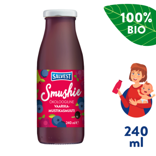 SALVEST Smushie BIO Ovocné smoothie s s borůvkami, malinami a černým rybízem (240 ml)