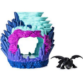 Draci 3 svítící Dračí jeskyně s figurkou bezzubky