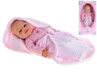Miminko holčička 42 cm tvrdé tělo s dečkou