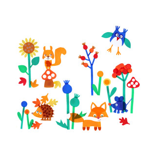 Kreativní sada Okenní obrázek Ahoj, lesní zvířátka! Haba