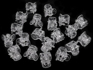 Skřipec do vlasů malý 10x13 mm transparent 10 ks 