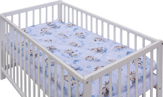 Dětská postýlka s kompletní výbavou Scarlett Fiki 120 x 60 cm - modrá