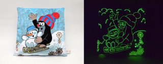 Polštářek 30x30cm Krtek zima, luminiscenční