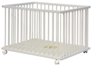 Dětská ohrádka HONZÍK Scarlett bílá - borovice, 100 x 100 cm