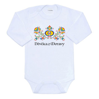 Dětské body s potiskem Lidový vzor Děvčica z Moravy New Baby