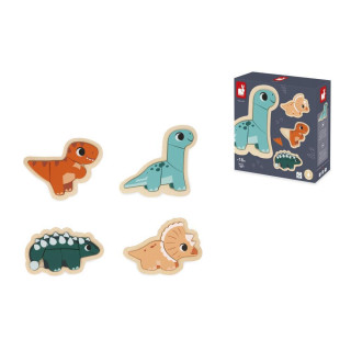 Dřevěné vkládací puzzle Dinosauři 4v1 Dino Janod