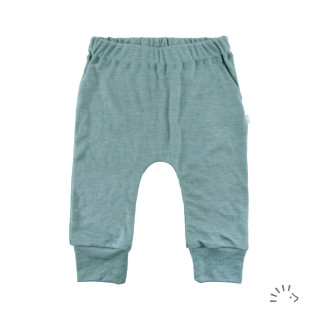 Kojenecké kalhoty merino vlna Sage Green PoPoLiNi