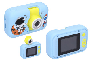 Dětský digitální fotoaparát výklopný objektiv silikonové pouzdro - foto 40Mpx video Full