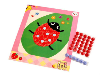 Kreativní sada s nalepovacími knoflíky beruška