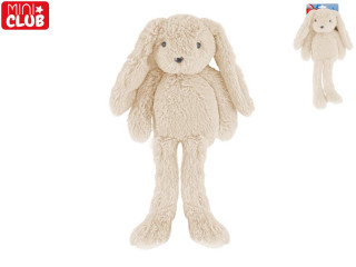 Zajíček plyšový, bílý, dlouhé nohy 30 cm Mini Club