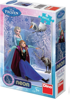 Svítící puzzle 100 dílků - Ledové království XL
