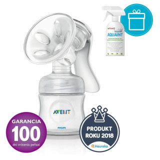 PHILIPS AVENT Odsávačka mateřského mléka Natural se zásobníkem 125 ml + AQUAINT 500 ZDARMA