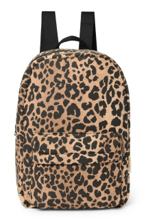 Cotton Midi Backpack - batůžek s přední kapsou Brown Leopard Studio Noos