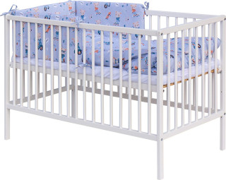 Dětská postýlka s kompletní výbavou 120 x 60 cm - Peko - modrá Scarlett