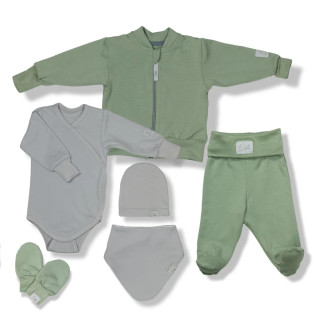 Souprava do porodnice 6D Bambus Green Bonsai olivová Esito 