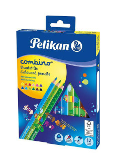 Pelikan - Pastelky Combino 12ks se zvířátky