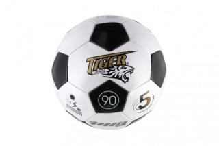 Míč fotbalový šitý kůže 23 cm vel. 5 černo-bílý