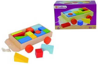 Dřevěné kostky ve vozíku Eichhorn