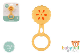 Chrastíček koláček silikon 13 x 5 cm Babyted 