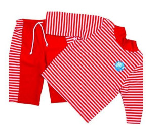 Plážový UV komplet pro děti - červenobílá