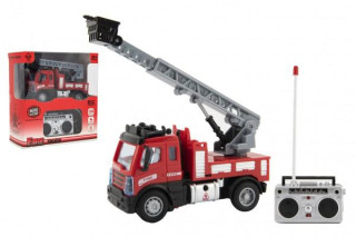 Auto RC nákladní hasiči plast 12cm 27MHz na dálk.ovl. na baterie se světlem