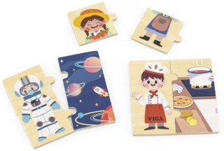 Dřevěné puzzle - odpovídající profese