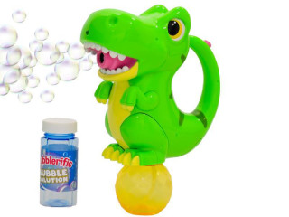 Bublifukovač dinosaurus 20 cm na baterie se světlem a s náplní 118 ml