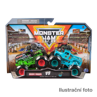 Monster Jam - sběratelský kovový model auta Monster Truck, set 2 modelů, 1:64