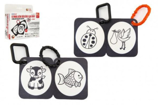 Stimulační dřevěné kartičky 1.díl - Naše zvířátka černobílé 12 m+