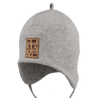 Dívčí kojenecká čepice vázací Zajíc šedá RDX