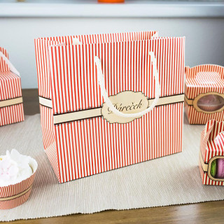 Dárková taška - Dáreček červené pruhy