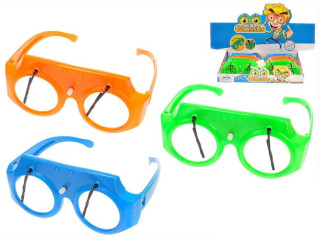 Brýle 16,5cm se stěrači na klíček 3barvy 12ks v DBX